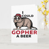 Carte Je pourrais gopher une bière (Fleur jaune)