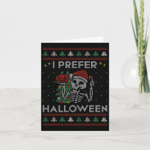 Carte Je Préfère Halloween Squelette Xmas Famille Joyeux
