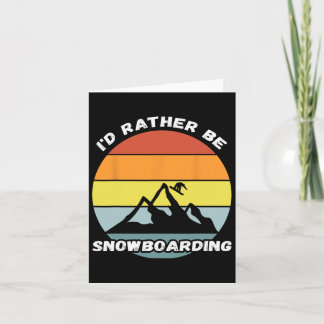 Carte Je préférerais être Snowboard Retro Vintage Snowbo