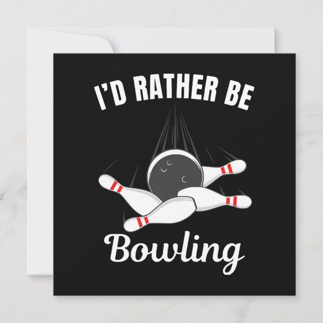 Carte Je préférerais faire du bowling (Devant)