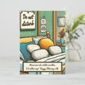 Carte Je Préférerais Faire La Sieste ! Drôle Comic Anti- (Debout devant)