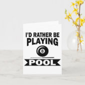 Carte Je Préférerais Jouer Pool Drôle Billard Pla (Fleur jaune)