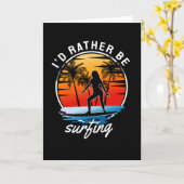 Carte Je Préférerais Surfer (Fleur jaune)