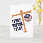 Carte Je prie avant de jouer au baseball (Fleur jaune)