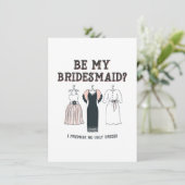 Carte Je promets aucune robe laide Demande de demoiselle (Debout devant)