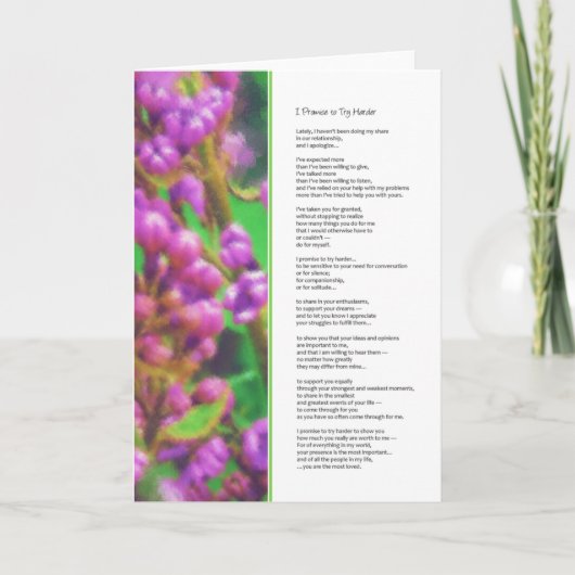 Carte Je promets d'essayer plus dur...Relations (Devant)