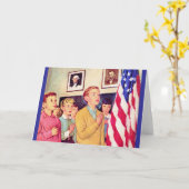 Carte Je promets l'allégeance au drapeau (Fleur jaune)