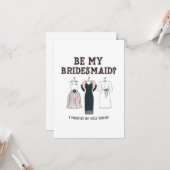 Carte Je promets pas de robe laide, proposition de demoi (Devant/Arrière en situation)