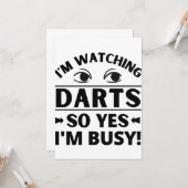 Carte Je regarde les fléchettes, alors oui, je suis occu (Devant/Arrière en situation)