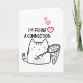 Carte Je ressens un lien Saint Valentin chat coeurs (Devant)