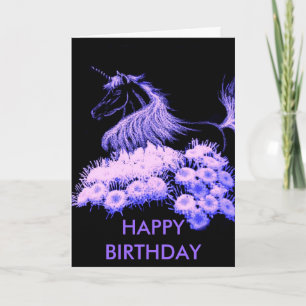 Carte Je rêve de licornes, JOYEUX ANNIVERSAIRE