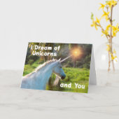 Carte Je rêve d'Unicornes et de toi Romance (Fleur jaune)