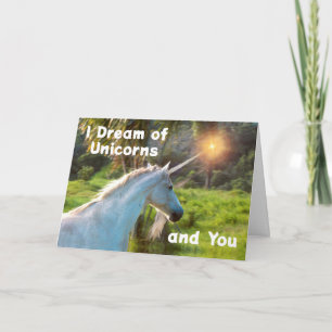 Carte Je rêve d'Unicornes et de toi Romance
