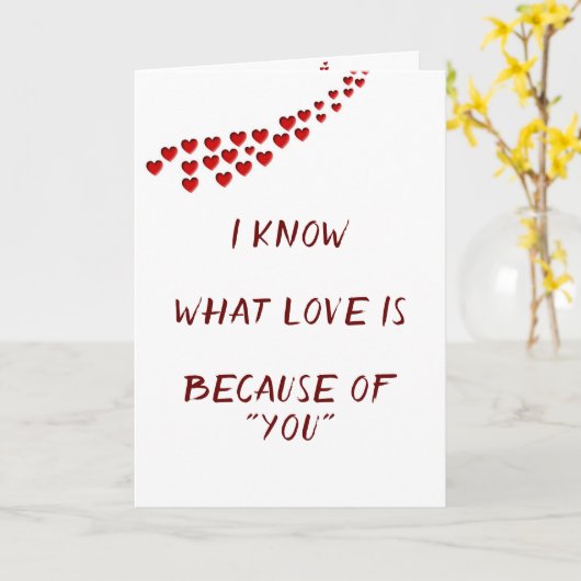 CARTE JE SAIS CE QU'EST L'AMOUR PARCE QUE "DE VOUS !" (Fleur jaune)