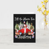 Carte Je serai à la maison pour Noël Père Noël drôle Tru (Fleur jaune)