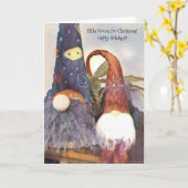 Carte Je serai Gnome pour Noël ! Joyeuses fêtes ! (Fleur jaune)