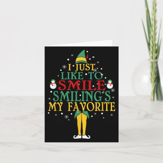 Carte Je Souris Simplement Sourire Est Mon Noël Préféré (Devant)