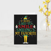 Carte Je Souris Simplement Sourire Est Mon Noël Préféré (Fleur jaune)