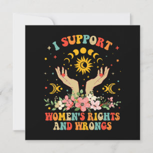 Carte Je soutiens les droits et les torts des femmes vin