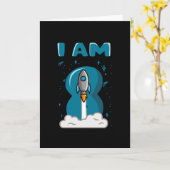 Carte JE SUIS 8 ANNÉE 8e anniversaire Boy Space Annivers (Fleur jaune)