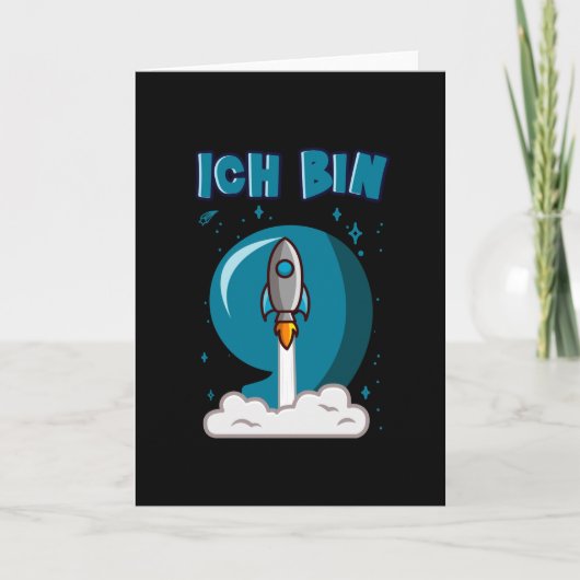 Carte JE SUIS 9 ANS 9 Ans Boy Space Anniversaire (Devant)