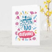 Carte Je suis à Toi, Pas de Remboursement (Fleur jaune)