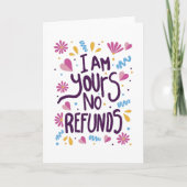 Carte Je suis à Vous Pas de Remboursement (Devant)