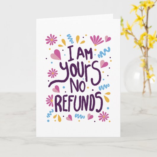 Carte Je suis à Vous Pas de Remboursement (Fleur jaune)