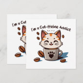 Carte Je suis accro à la Cat-fféine (Devant / Derrière)