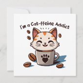Carte Je suis accro à la Cat-fféine (Dos)