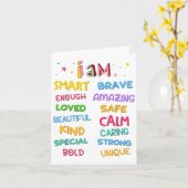 Carte Je Suis Affirmation Quotidienne Colorée Christian  (Fleur jaune)