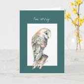 Carte Je suis art désolé d'oiseau de hibou de grange (Fleur jaune)