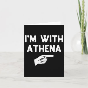 Carte Je suis avec Athena Costume de Halloween drôle ass