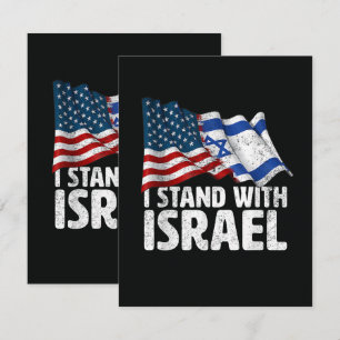Carte Je suis avec Israël Drapeau américain USA