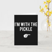 Carte Je suis avec la fête costumée de Pickle Halloween  (Fleur jaune)