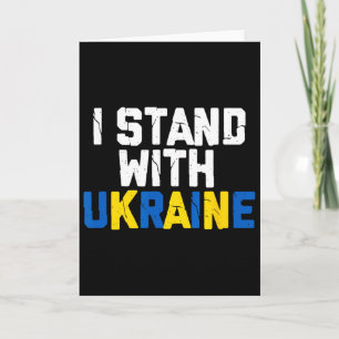 Carte Je suis avec l'allié ukrainien ami drapeau ukraini