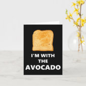 Carte Je suis avec le costume d'Halloween toast Avocado (Fleur jaune)