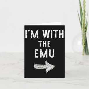Carte Je suis avec le costume Emu Halloween jumelé coupl