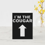 Carte Je suis avec l'Humour Cougar Halloween cadeau d'an (Fleur jaune)