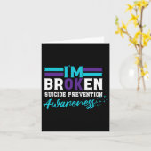 Carte Je suis Broken Suicide Prévention Sensibilisation (Fleur jaune)