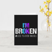 Carte Je suis cassé Turquoise et violet Ribbon Suicide P (Fleur jaune)
