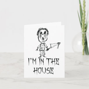 Carte Je suis dans la maison Halloween Costume Mot Desig