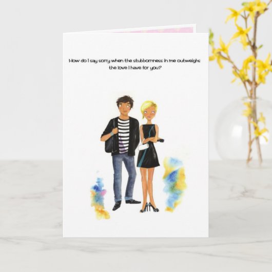 Carte Je suis désolé (Fleur jaune)