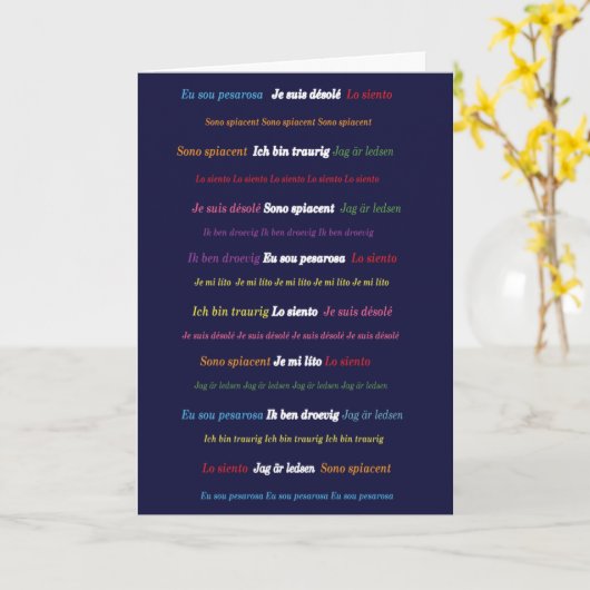 Carte Je suis désolé (Fleur jaune)