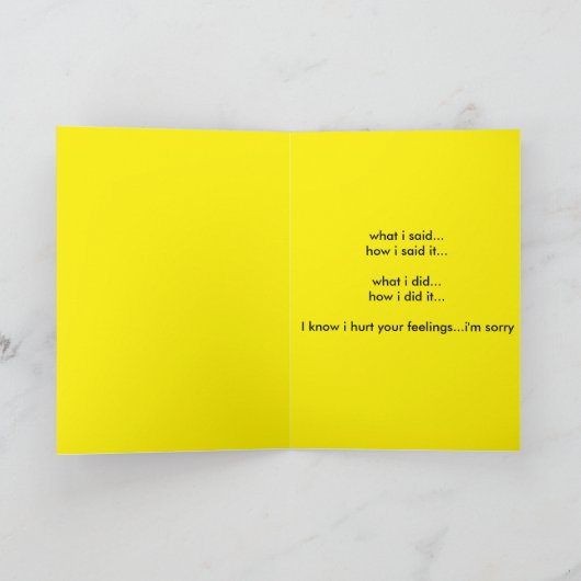 Carte Je suis désolé… (Intérieur)