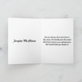 Carte Je suis désolé (Intérieur)