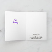 Carte Je suis désolé (Intérieur)