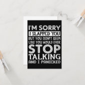 Carte Je Suis Désolé De Vous Avoir giflé (Devant/Arrière en situation)