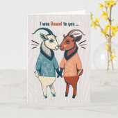 Carte Je suis désolé Deux chèvres mâles mignonnes excuse (Fleur jaune)