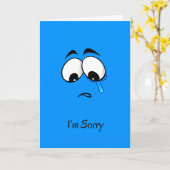 Carte Je suis désolé, face bleue triste (Fleur jaune)